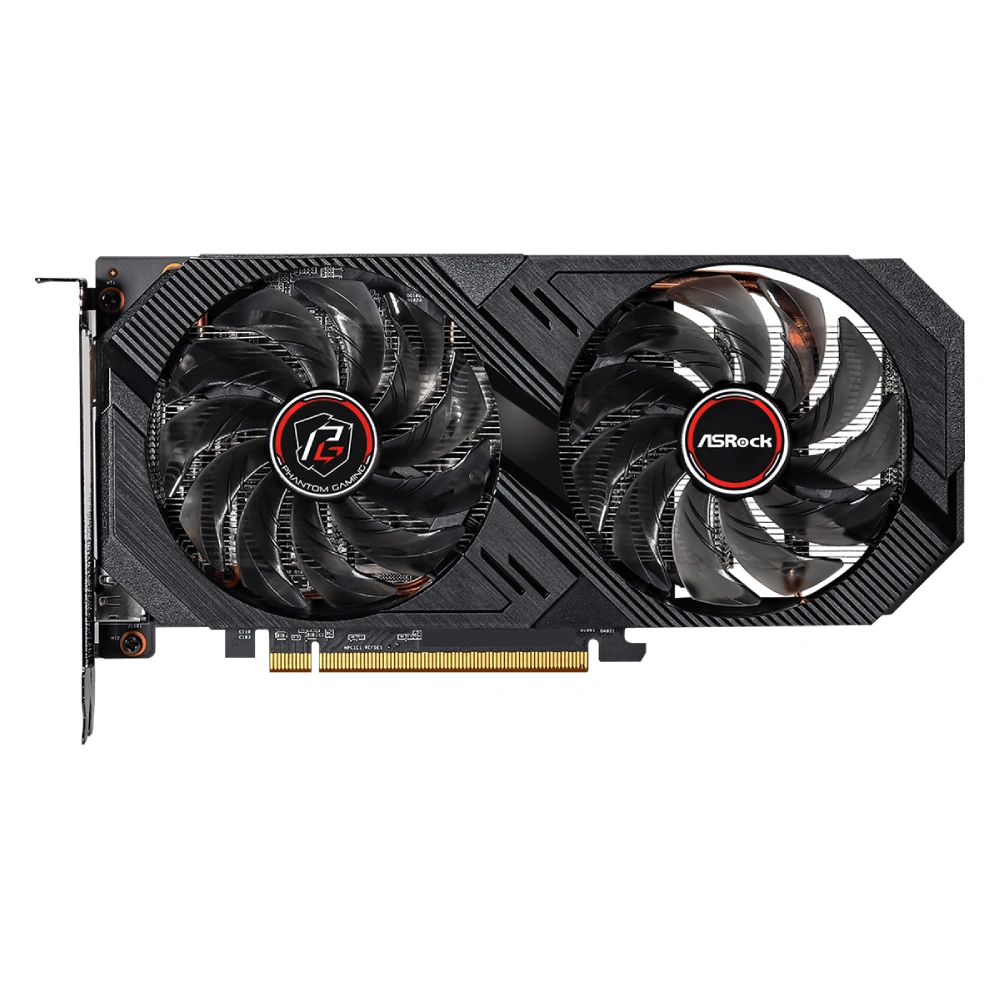 ASRock Graphic Card RX 6500 XT 4GB DDR6 Phantom Gaming OC Dual Fan view 2